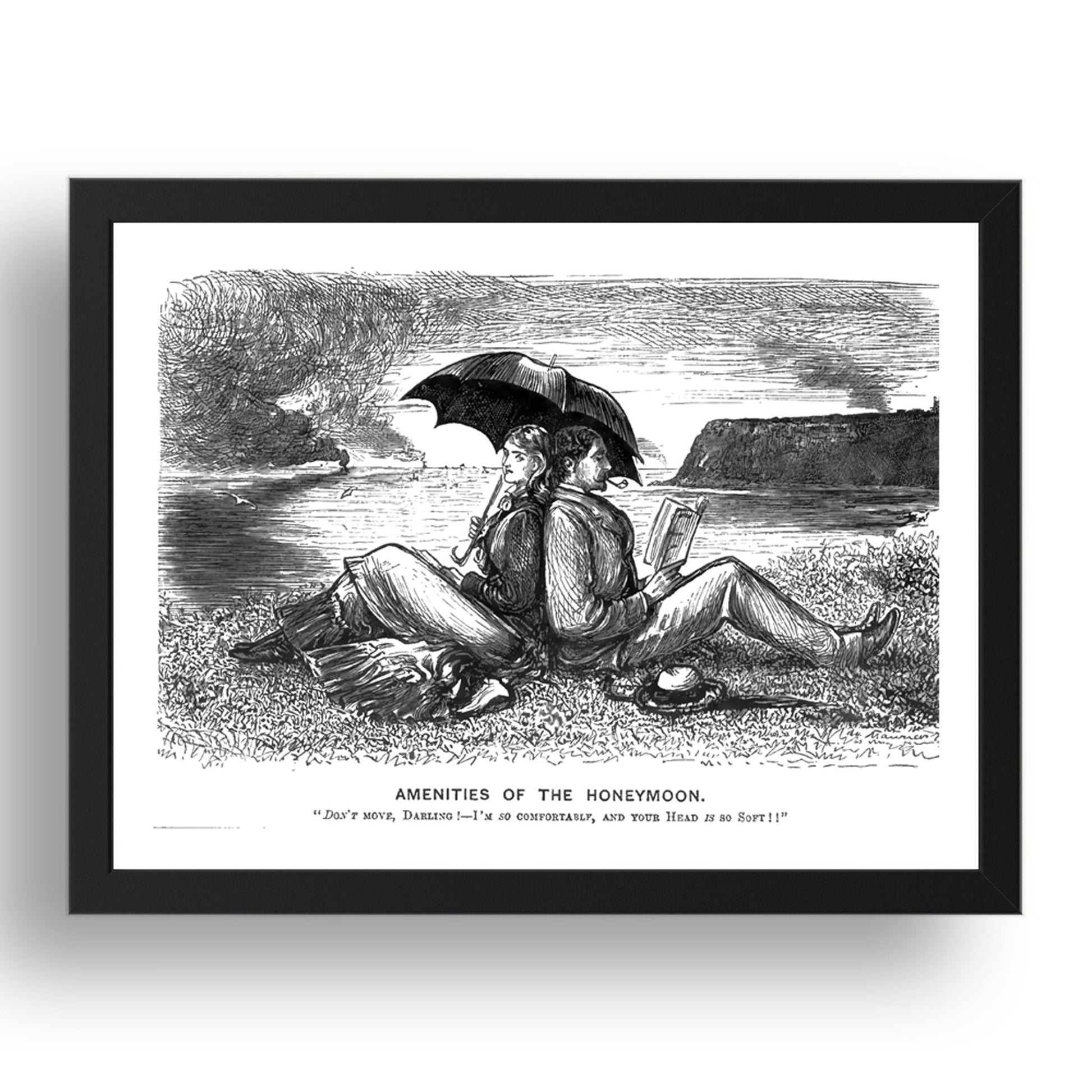 honeymoon1, vintage historic poster in 17x13"(A3) Frame