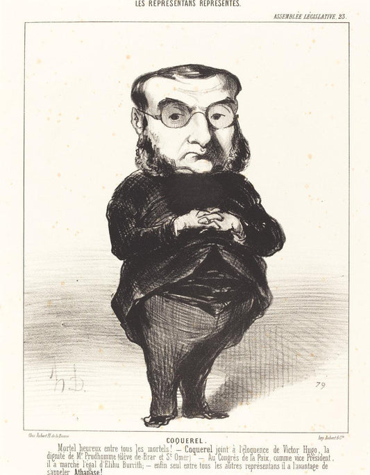 Honoré Daumier:Ath. L. Charles Coquerel,16x12"(A3) Poster