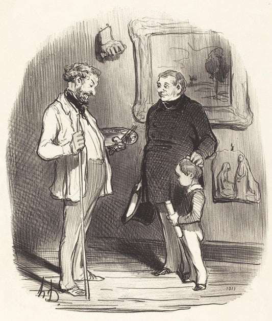 Honoré Daumier:V'la mon petit... s'il n'a pas assez de moyen,16x12"(A3) Poster