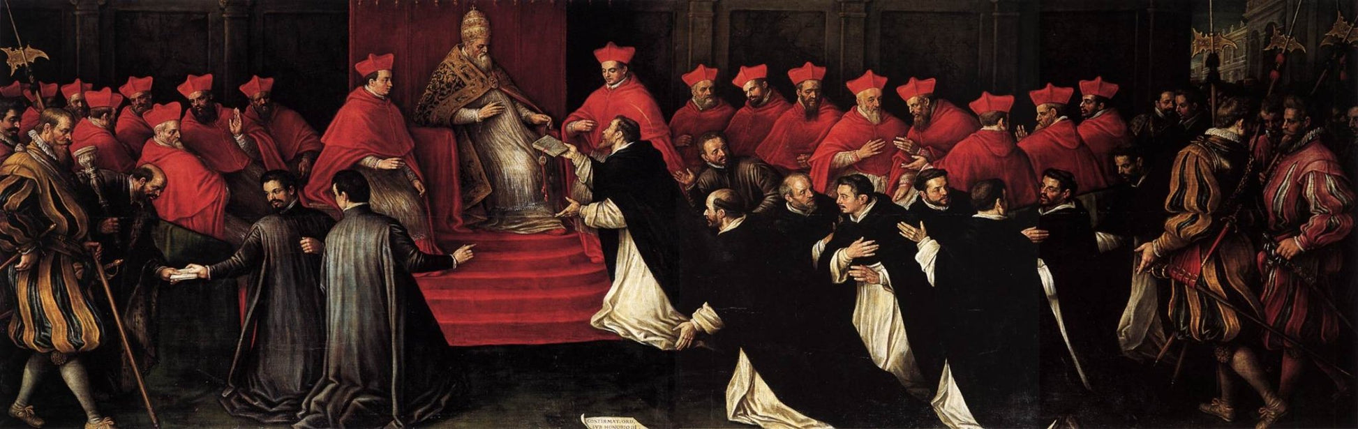 Honorius III Approving the Rule of Saint Dominic in 1216, vintage artwork by Leandro Bassano, 12x8" (A4) Poster