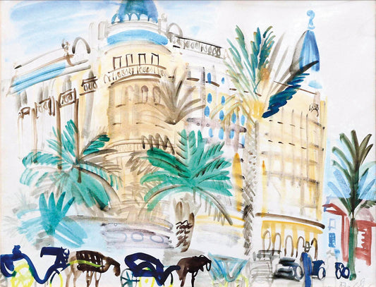 Hotel Carlton Cote d'Azur Nice  by Raoul Dufy, 16X12"(A3)Poster Print