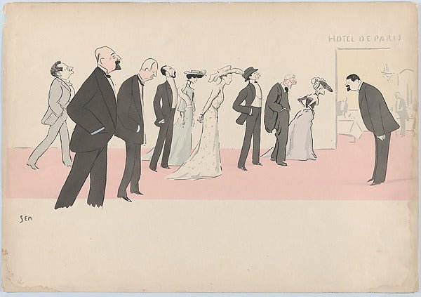 Hotel de Paris   from Monte Carlo  2nd Serie c1910-Georges Gou, vintage art, A3 (16x12") Poster Print