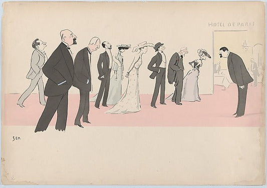 Hotel de Paris   from Monte Carlo  2nd Serie c1910-Georges Gou, vintage art, A3 (16x12") Poster Print