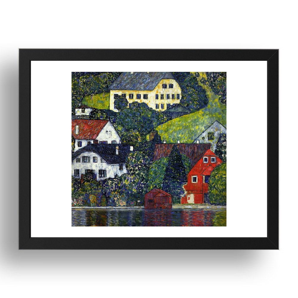 Houses at Unterach on the Attersee circa 1916 by Gustav Klimt, 17x13" Frame