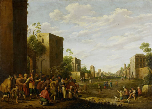 Housing for the Poor, vintage artwork by Joost Cornelisz. Droochsloot, 12x8" (A4) Poster