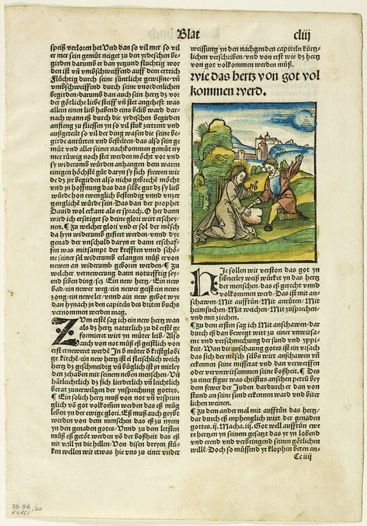How the Heart Will Be Perfected by  God from Der beschlossen gart des rosenkratz marie, plate twenty from Woodcuts from Books of the XVI Century by  Hans Leonhard Schäuffelein (German, 1480/90-1538/40), 23x16"( A2 size) Poster Print