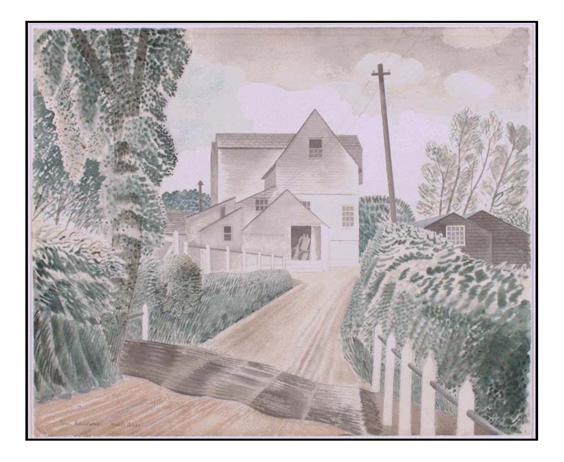 Hull's Mill Castle Hedingham by Eric Ravilious, A4 size (8.27 × 11.69 inches) Poster