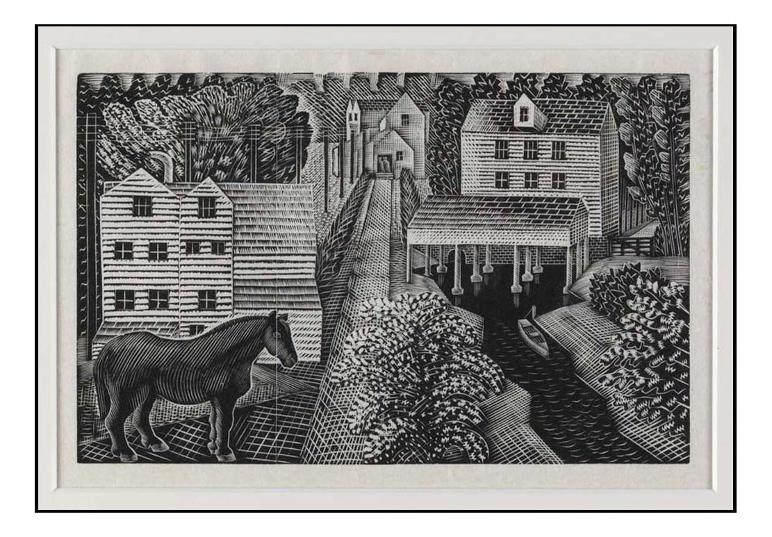Hull's Mill, near Castle Hedingham by Eric Ravilious, A4 size (8.27 × 11.69 inches) Poster