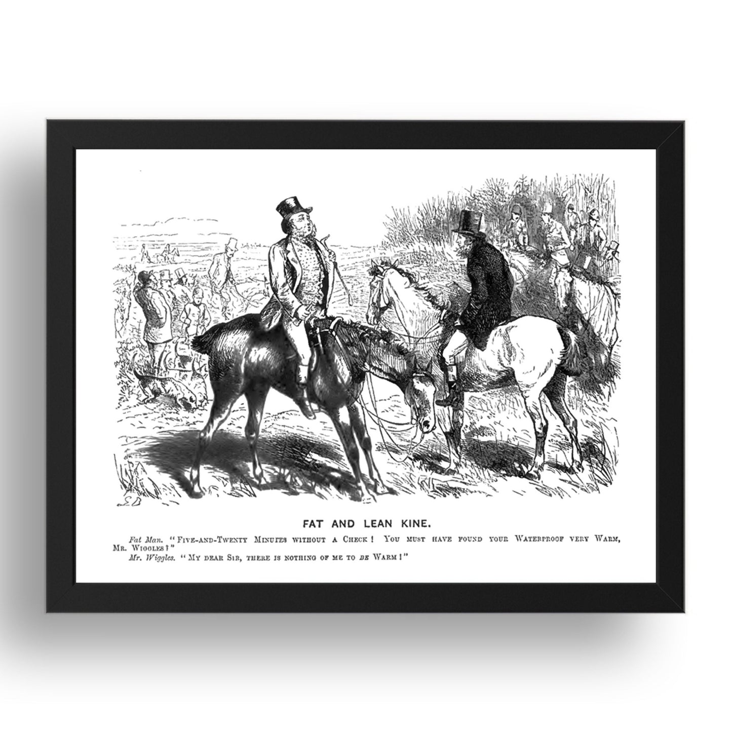 hunt kine, vintage historic poster in 17x13"(A3) Frame