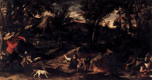 Hunting, vintage artwork by Annibale Carracci, A3 (16x12") Poster Print
