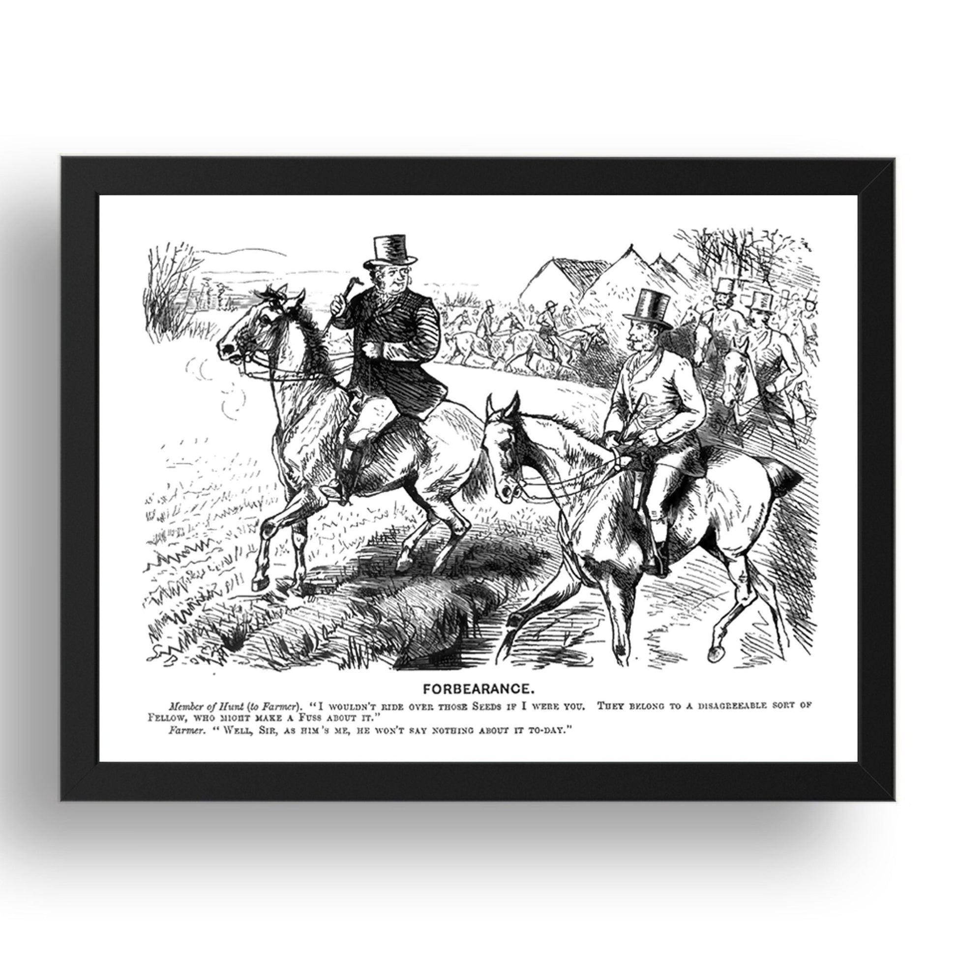 hunting, vintage historic poster in 17x13"(A3) Frame