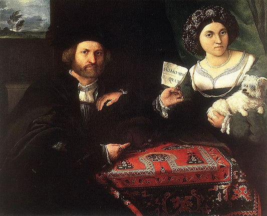 Husband and Wife, vintage artwork by Lorenzo Lotto, A3 (16x12") Poster Print