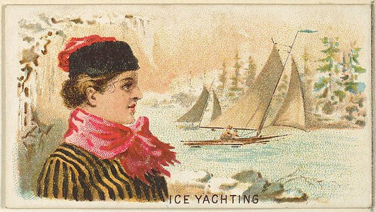 :Ice Yachting from the Games and Sports series for Old Judge Cigarettes 1889, vintage artwork, 16x12"(A3) Poster Print