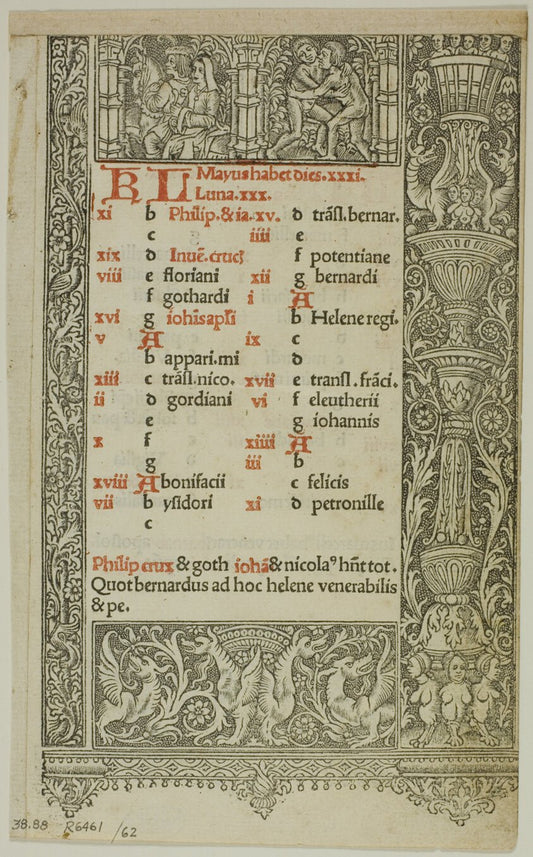 Illustration from Officium B.M.V., plate 62 from Woodcuts from Books of the XVI Century by  Unknown Artist (French, 16th century), 23x16"( A2 size) Poster Print