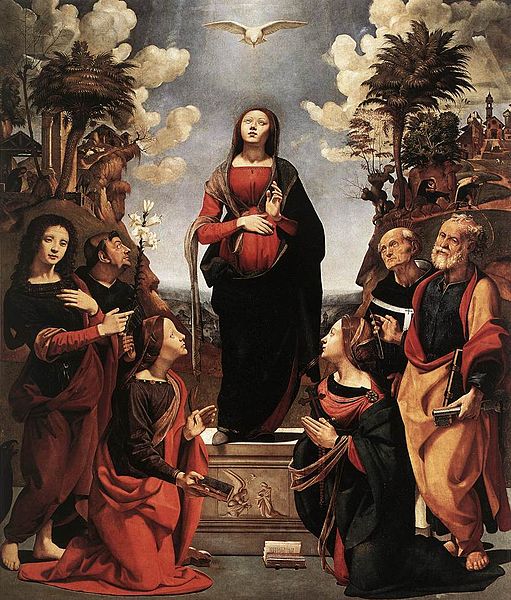 Immaculate Conception with Saints, vintage artwork by Piero di Cosimo, A3 (16x12") Poster Print