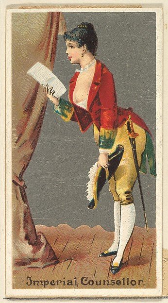 :Imperial Counsellor from the Occupations for Women series for Old Judge and Dogs Head Cigarettes 1887, vintage artwork, 16x12"(A3) Poster Print