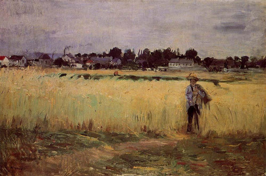 In the Wheat Fields at Gennevilliers - 1875 - Musee dOrsay France by Berthe Morisot, vintage art, modern poster print