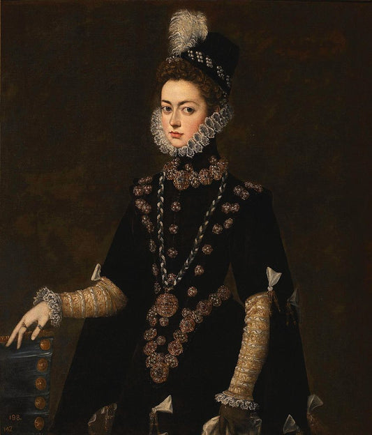 Infanta Catalina Micaela of Austria, vintage artwork by Juan Pantoja de la Cruz, A3 (16x12") Poster Print