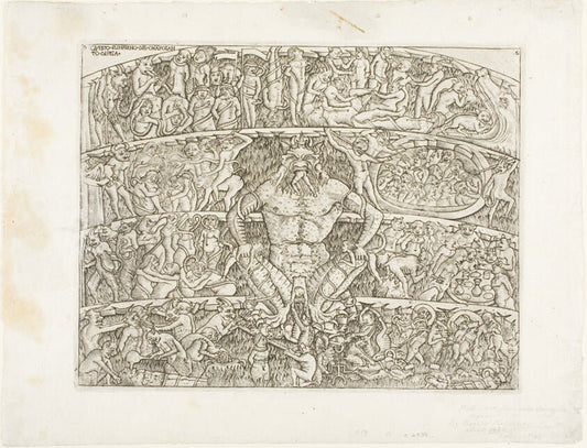 Inferno According to Dante by  Circle of Baccio Baldini (Italian, c. 1436–1487), 23x16"( A2 size ) Poster Print