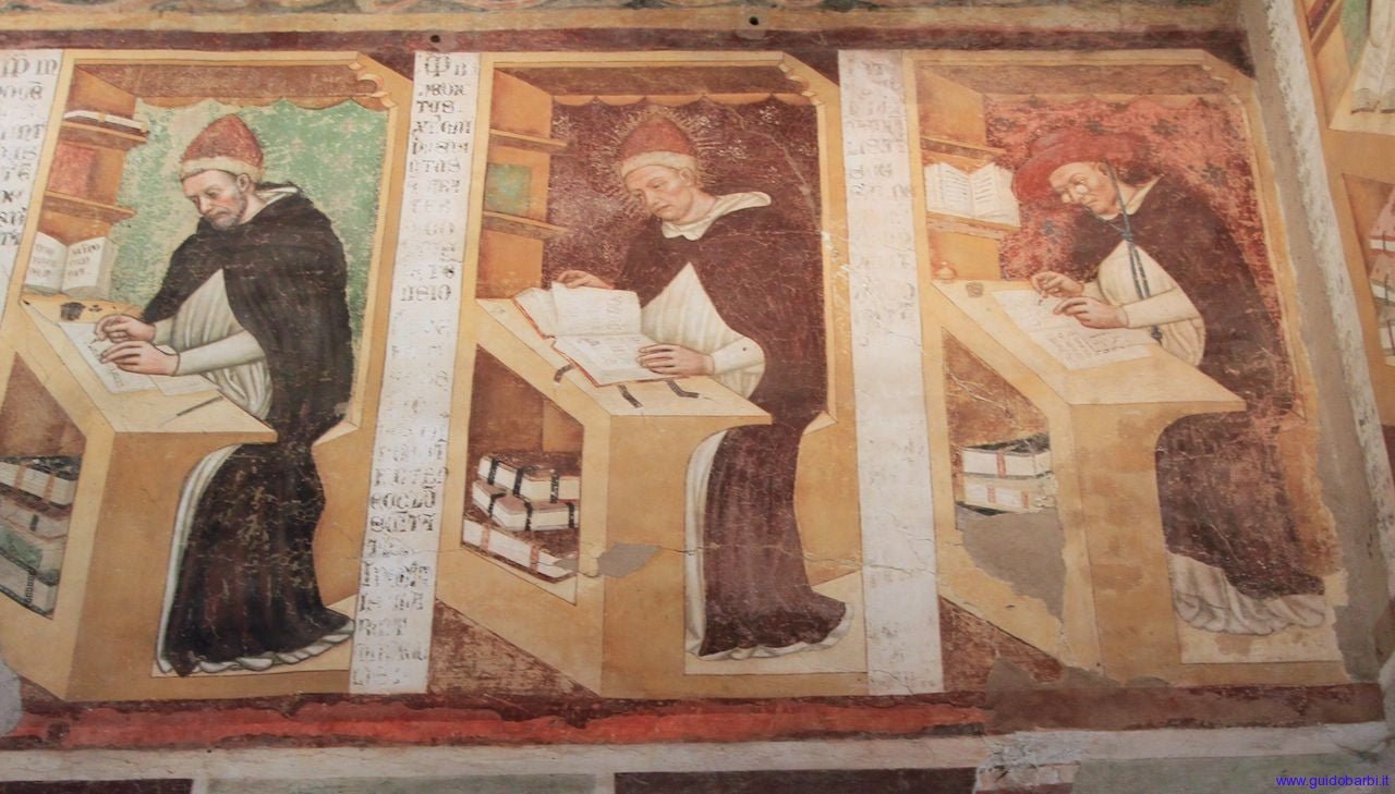 Innocenzo, Benedetto and Ugo di San Carlo, vintage artwork by Tommaso da Modena, A3 (16x12") Poster Print