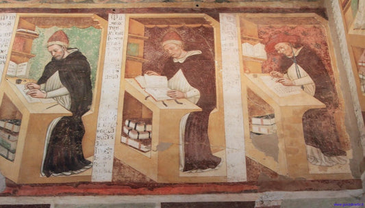 Innocenzo, Benedetto and Ugo di San Carlo, vintage artwork by Tommaso da Modena, A3 (16x12") Poster Print