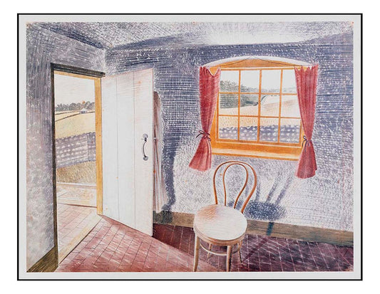 Interior at Furlongs 1939 by Eric Ravilious, A4 size (8.27 × 11.69 inches) Poster