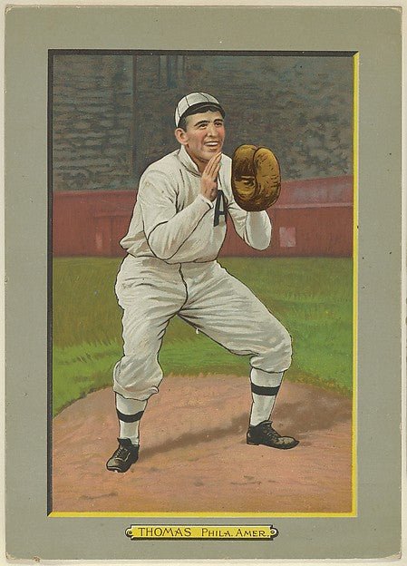 :Ira Thomas Catcher Philadelphia Athletics  from Turkey Red-16x12"(A3) Poster