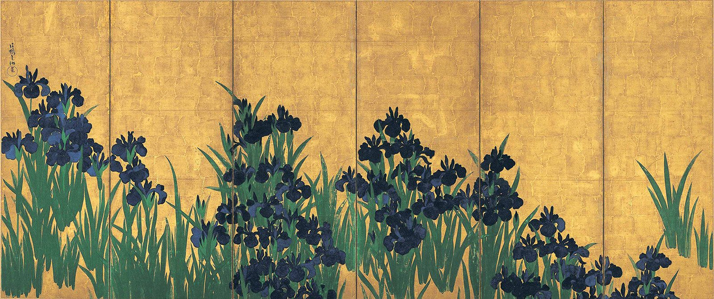 Irises by Ogata Korin, vintage art, modern poster print