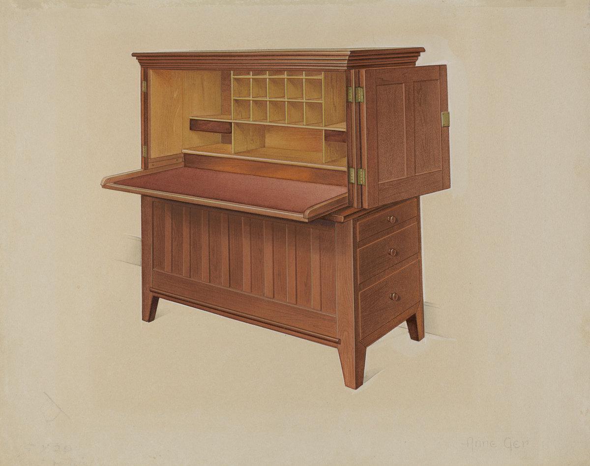 Irving I. Smith:Shaker Desk,16x12"(A3) Poster