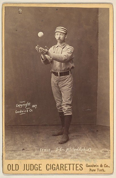 :Irwin Shortstop Philadelphia from the series Old Judge Cigarettes 1887, vintage artwork, 16x12"(A3) Poster Print