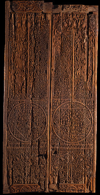 :Pair of Doors with Carved Decoration second half of the 8th-16x12"(A3) Poster