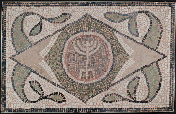 :Mosaic of Menorah 6th century-16x12"(A3) Poster