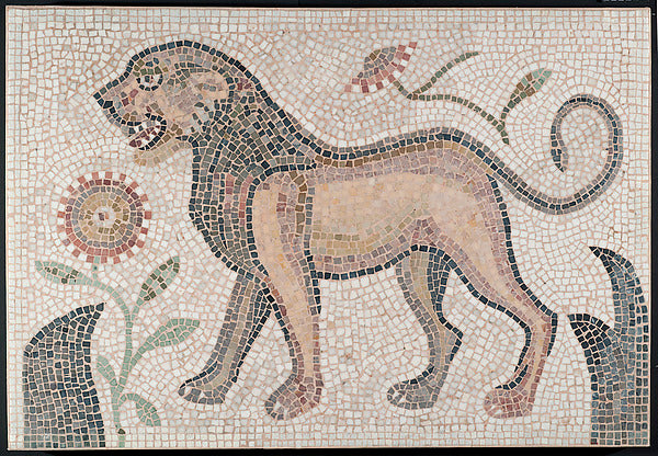 :Mosaic of Lion 6th century-16x12"(A3) Poster