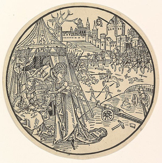 Israhel van Meckenem:Judith with the Head of Holofernes , vintage artwork, 16x12"(A3) Poster Print