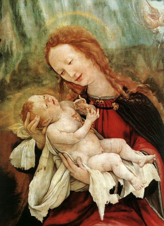 Issenheim altarpiece detail, vintage artwork by Matthias Grünewald, A3 (16x12") Poster Print