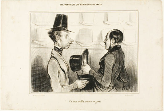 It fits you like a glove!, plate 34 from Types Parisiens by  Honore Victorin Daumier,23x16"( A2 size ) Poster Print