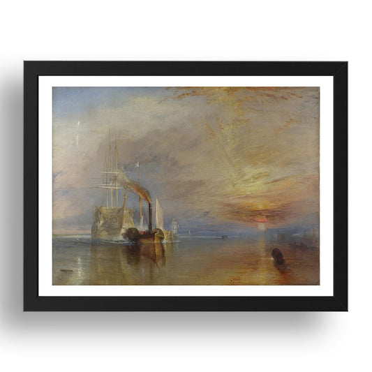 J. M. W. Turner - Fighting Temeraire, 1838, vintage artwork in A3 (17x13") Black Frame