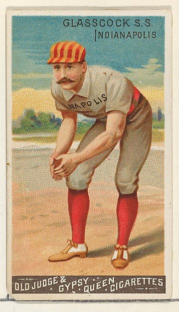 :Jack Glasscock Shortstop Indianapolis from the Goodwin Champion series for Old Judge and Gypsy Queen Cigarettes 1888, vintage artwork, 16x12"(A3) Poster Print