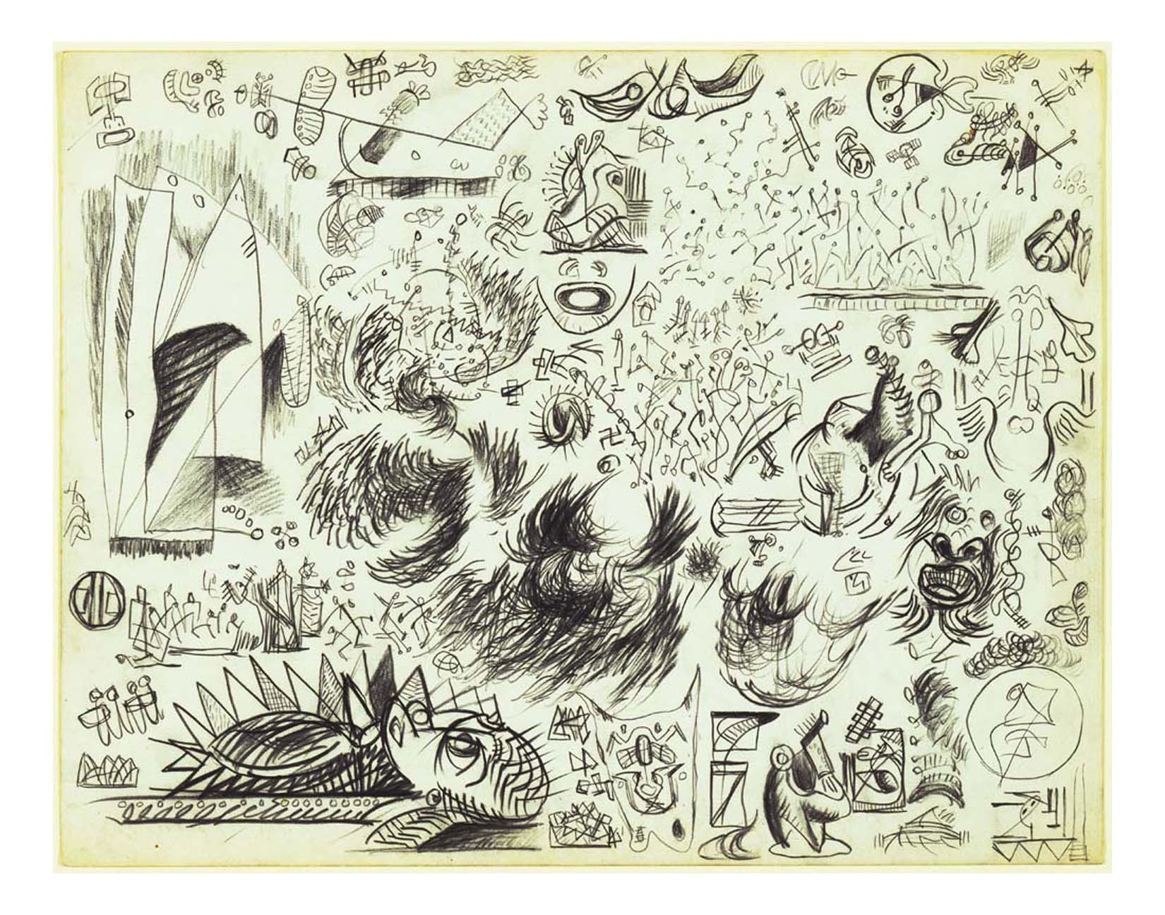 Jackson Pollock - Sheet of Studies, 16x12" (A3) Poster Print