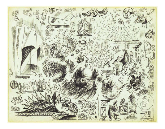 Jackson Pollock - Sheet of Studies, 16x12" (A3) Poster Print