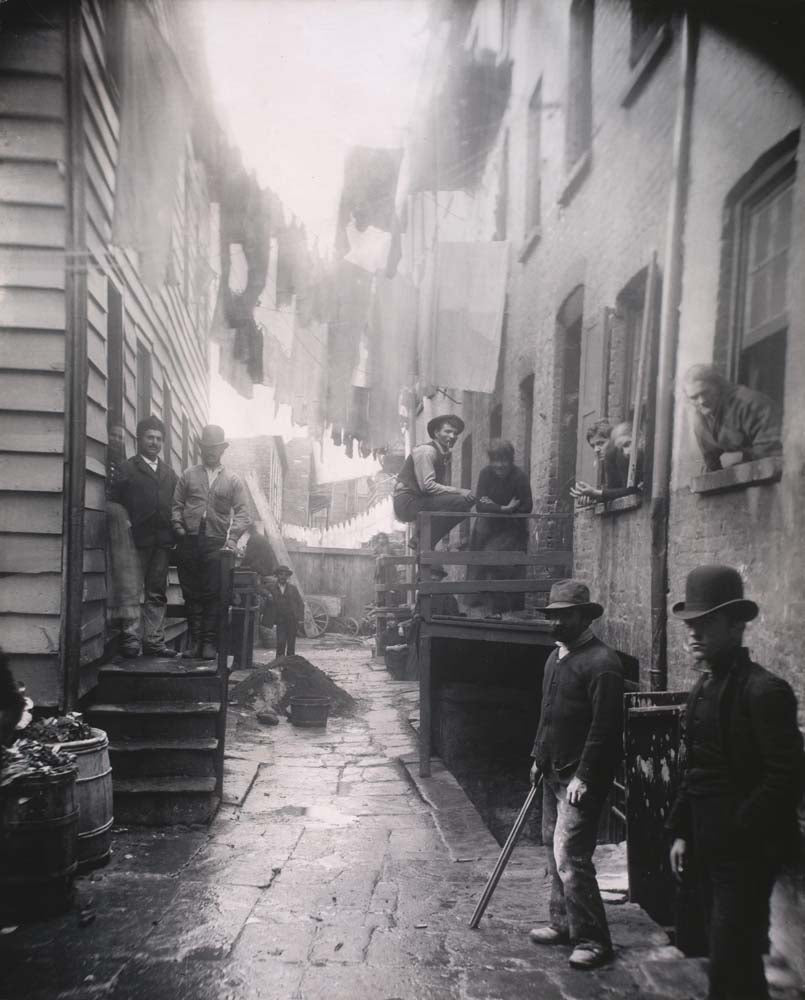 Jacob August Riis - Bandits' Roost 59 1 2 Mulberry Street, vintage historic photograph, modern poster print