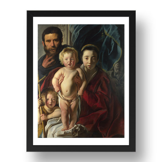 Jacob Jordaens: The Holy Family and Saint John the Baptist, Poster in 17x13"(A3) Frame