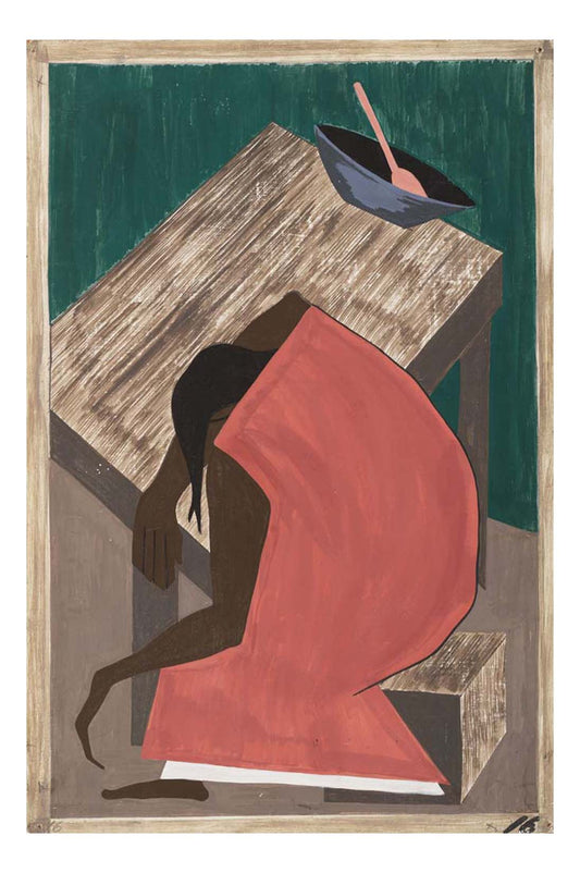 Jacob Lawrence - Although the Negro was used to lynching, he found this an opportune time for him to leave where one had occurred, 16x12" (A3) Poster Print
