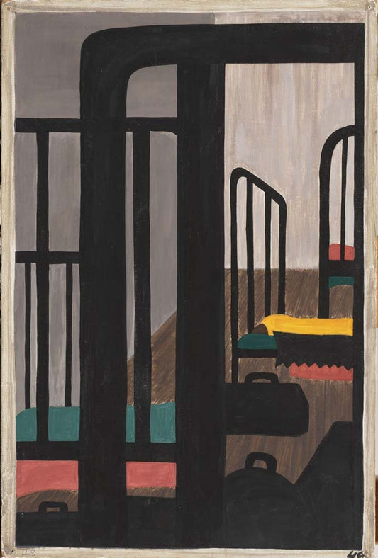Jacob Lawrence - Housing for the Negroes was a very difficult problem vintage art, A3 (16x12")  Poster Print 