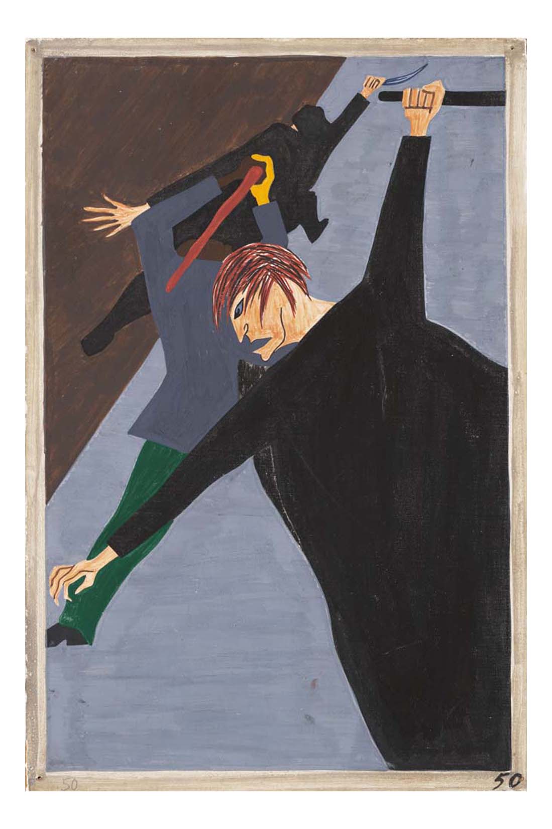 Jacob Lawrence - Race riots were very numerous all over the North because of the antagonism that was caused between the Negro and white workers, 16x12" (A3) Poster Print
