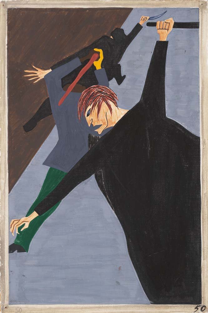 Jacob Lawrence - Race riots were very numerous all over the North  vintage art, A3 (16x12")  Poster Print 