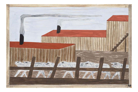 Jacob Lawrence - They arrived in great numbers into Chicago, the gateway of the West, 16x12" (A3) Poster Print
