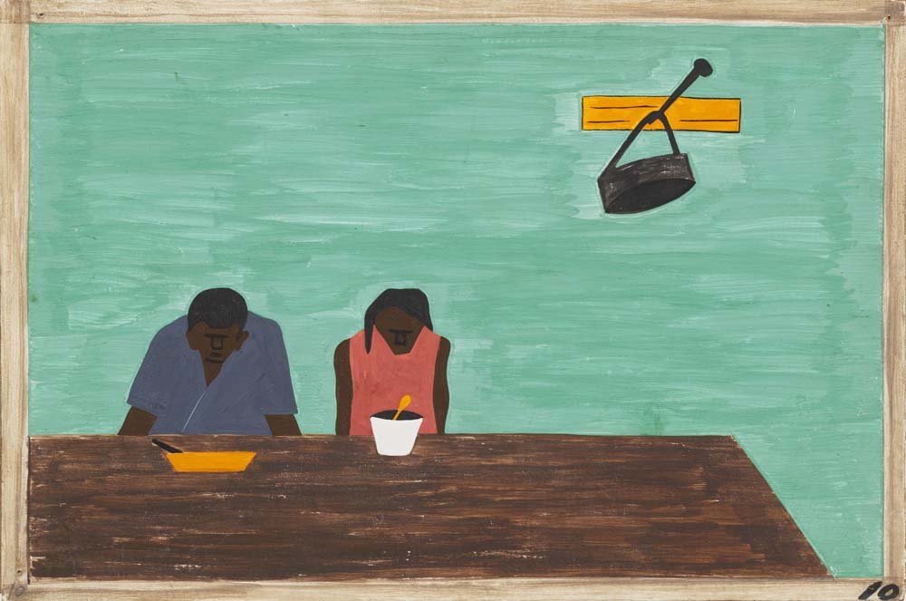 Jacob Lawrence - They were very poor, vintage art, A3 (16x12")  Poster Print 