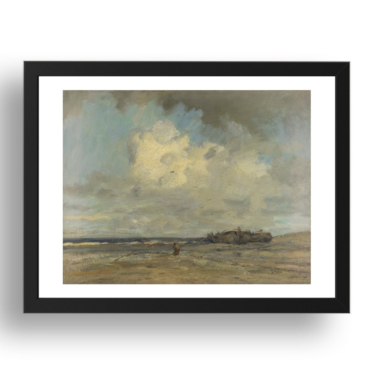 Jacob Maris: A Beach, Poster in 17x13"(A3) Frame