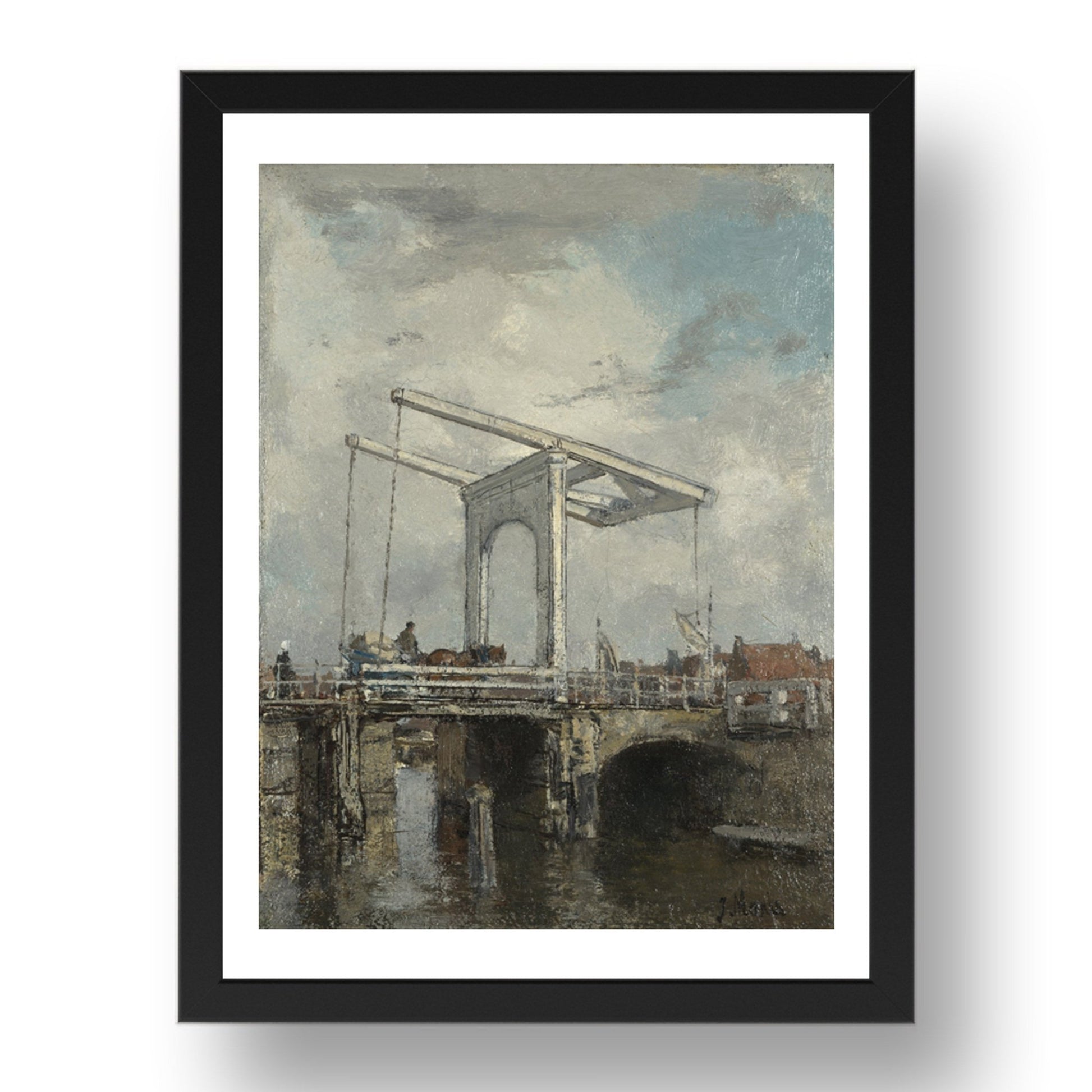 Jacob Maris: A Drawbridge in a Dutch Town, Poster in 17x13"(A3) Frame